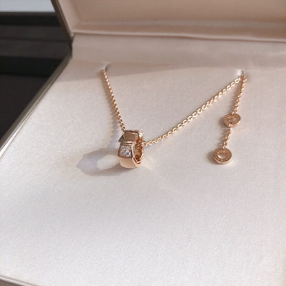 [BLUE TEARS]SERPENTI PEDANT DIAMOND PINK GOLD NECKLACE