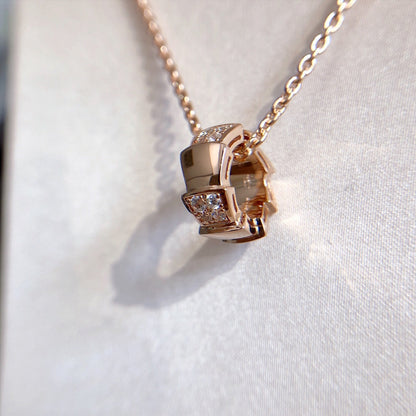 [BLUE TEARS]SERPENTI PEDANT DIAMOND PINK GOLD NECKLACE