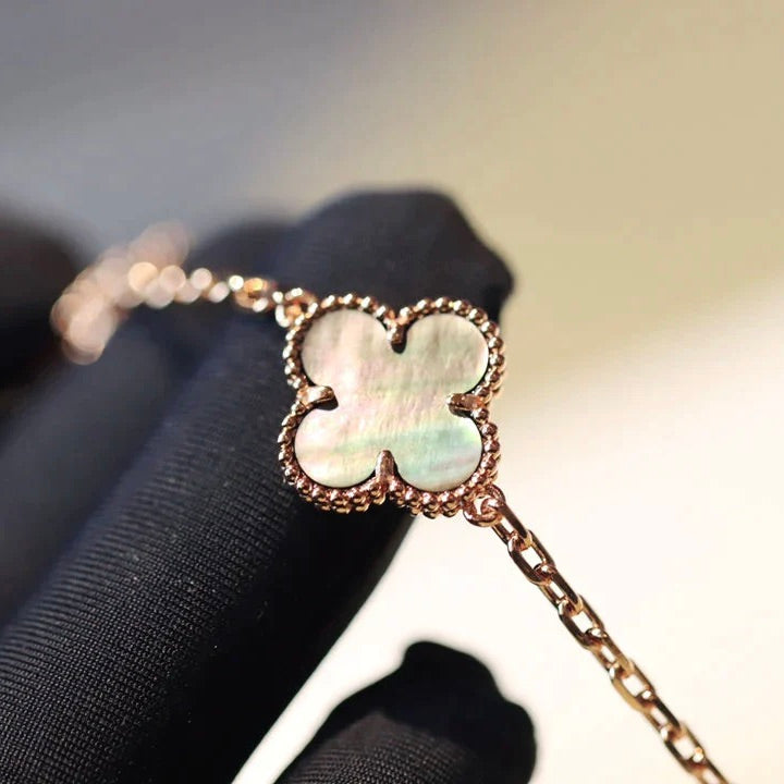 [BLUE TEARS]CLOVER 20 MOTIFS DARK MOP DIAMOND  NECKLACE