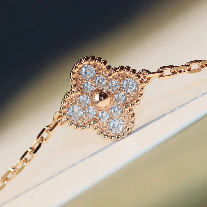 [BLUE TEARS]CLOVER 20 MOTIFS DARK MOP DIAMOND  NECKLACE