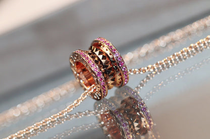 [BLUE TEARS]ZERO 1 ROCK PINK GOLD PINK DIAMOND NECKLACE