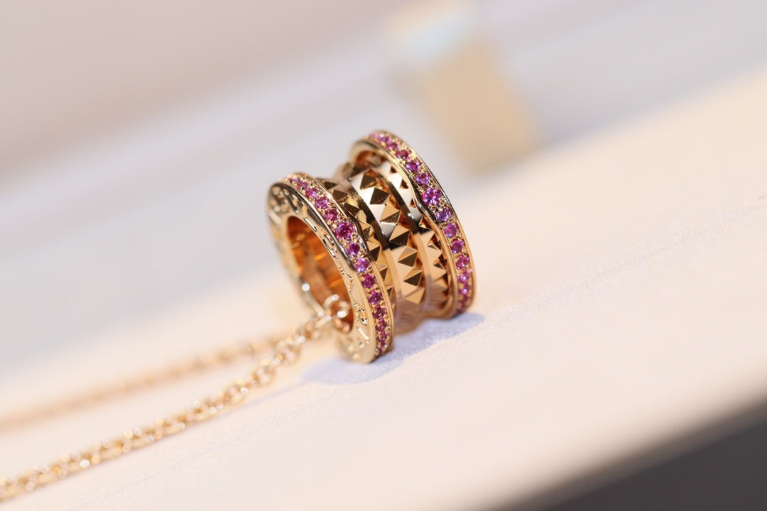 [BLUE TEARS]ZERO 1 ROCK PINK GOLD PINK DIAMOND NECKLACE