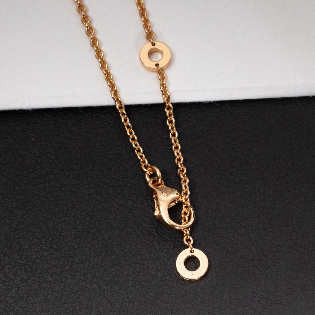 [BLUE TEARS]ZERO 1 WHITE CERAMIC PINK GOLD DIAMOND NECKLACE