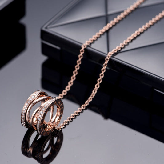 [BLUE TEARS]ZERO 1 PINK GOLD DIAMOND OPEN NECKLACE