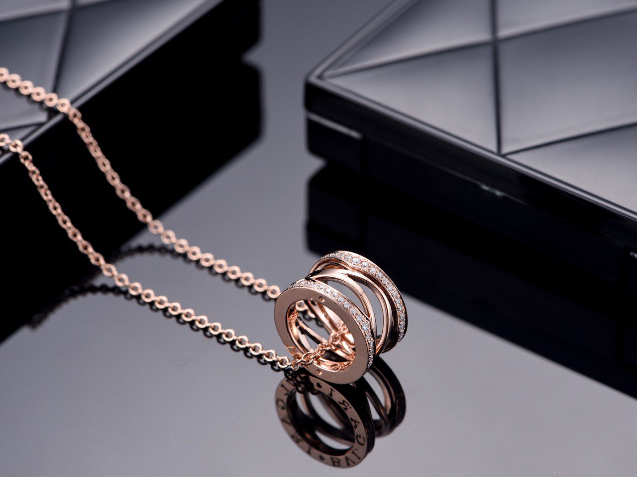 [BLUE TEARS]ZERO 1 PINK GOLD DIAMOND OPEN NECKLACE