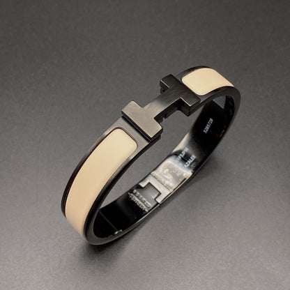 [BLUE TEARS]H BRACELET 12MM BLACK BEIGE CERAMIC