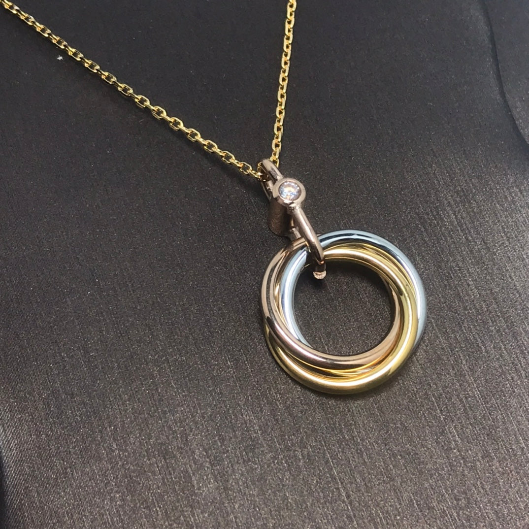 [BLUE TEARS]TRINITY SILVER GOLD PINK GOLD NECKLACE