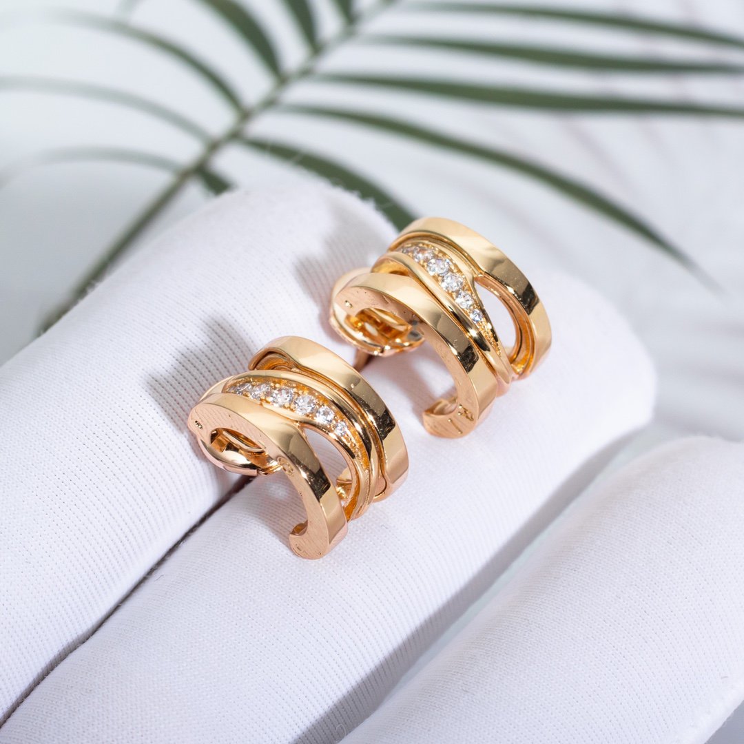 [BLUE TEARS]ZERO 1 PINK GOLD DIAMONDS EARRINGS