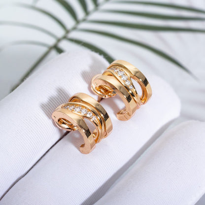 [BLUE TEARS]ZERO 1 PINK GOLD DIAMONDS EARRINGS