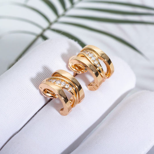 [BLUE TEARS]ZERO 1 PINK GOLD DIAMONDS EARRINGS
