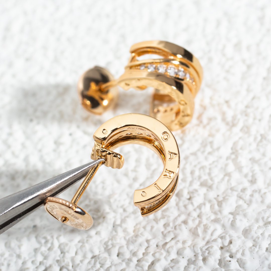 [BLUE TEARS]ZERO 1 PINK GOLD DIAMONDS EARRINGS