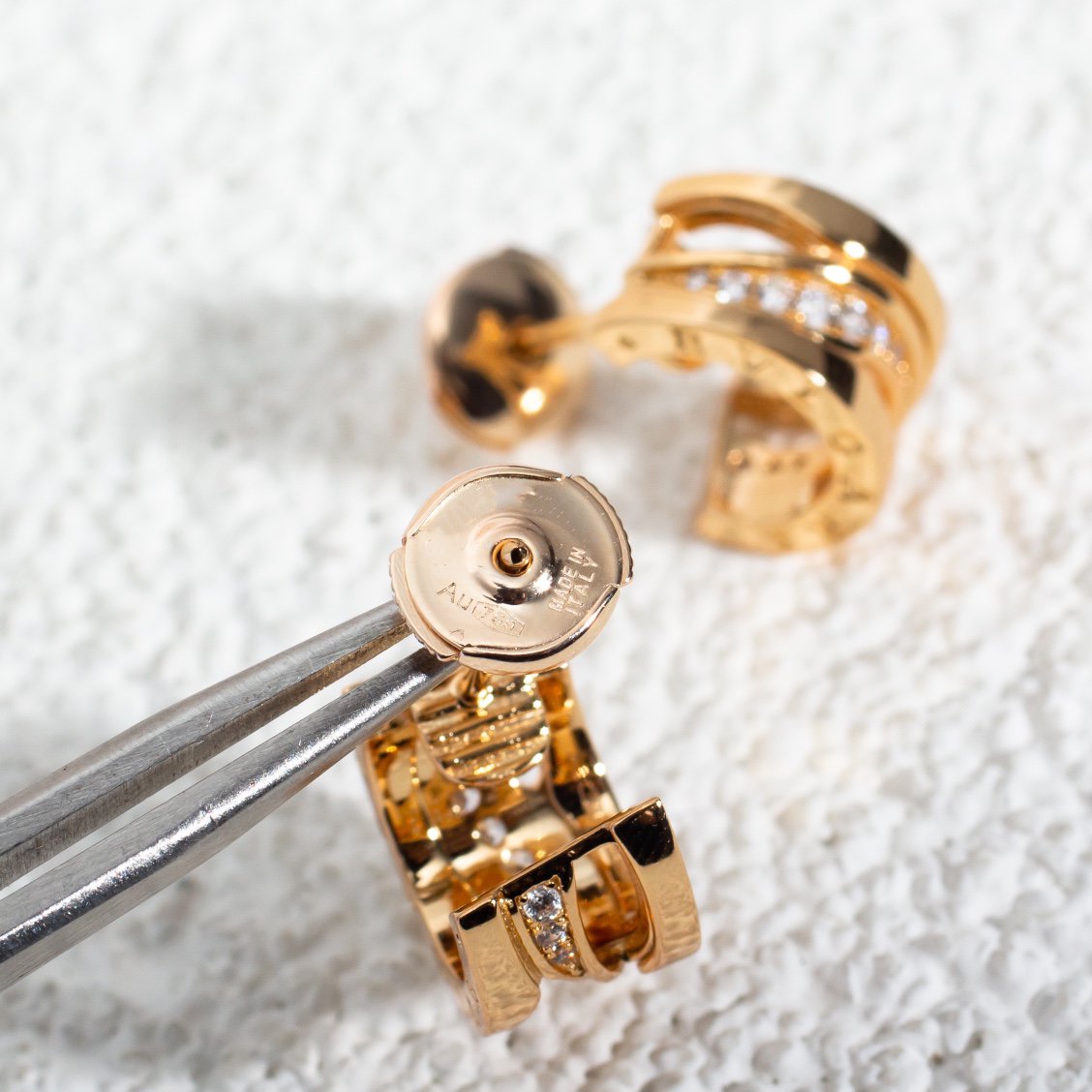 [BLUE TEARS]ZERO 1 PINK GOLD DIAMONDS EARRINGS