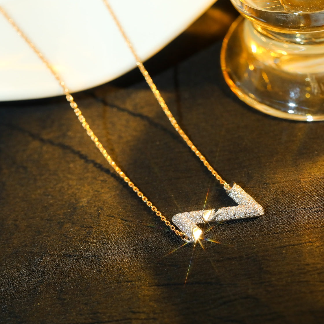 [BLUE TEARS]VOLT SILVER DIAMOND PEDANT NECKLACE