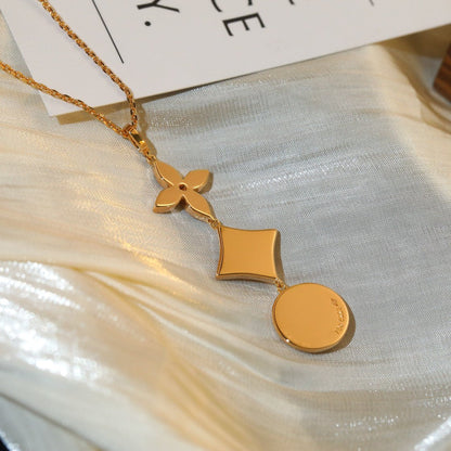 [BLUE TEARS]STAR AND SUN DIAMOND PINK GOLD NECKLACE