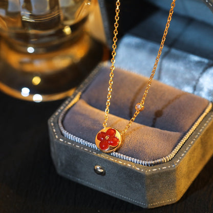 [BLUE TEARS]SUN PEDANT PINK GOLD 1 DIAMOND NECKLACE