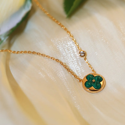 [BLUE TEARS]SUN PEDANT PINK GOLD 1 DIAMOND NECKLACE