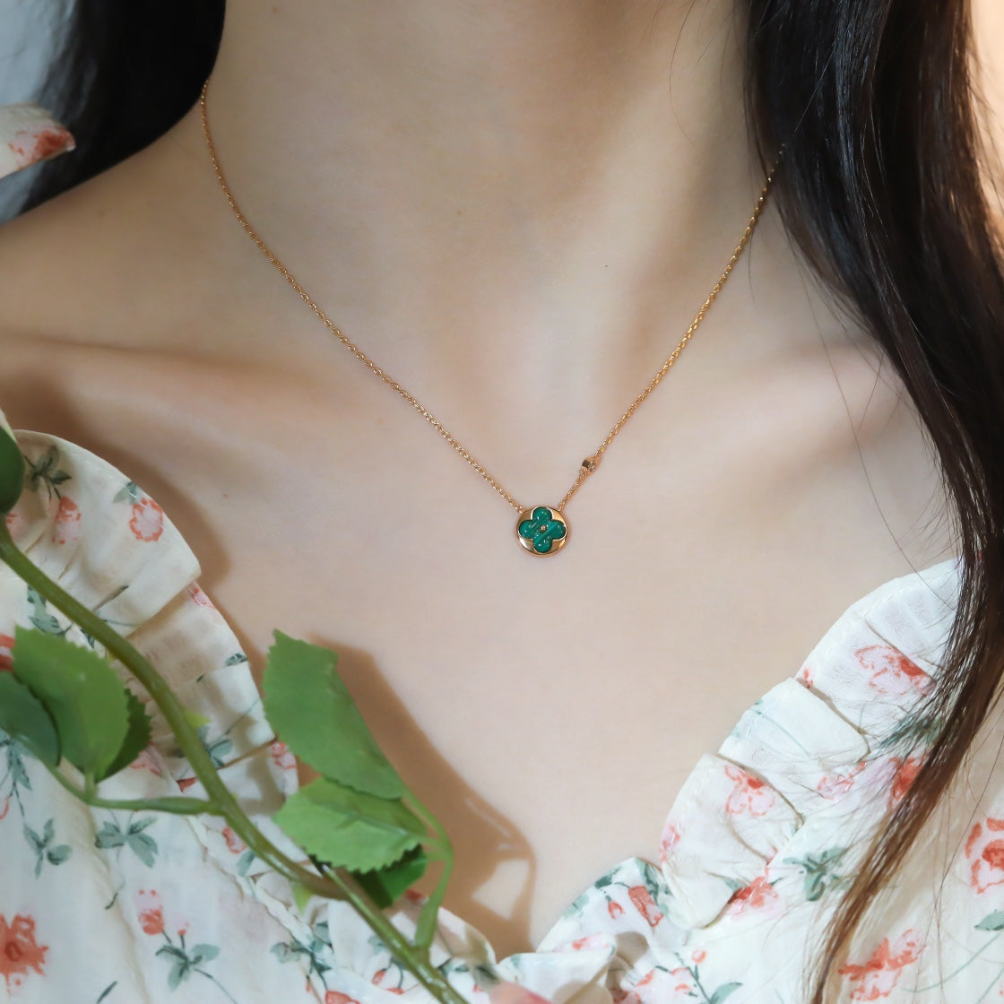 [BLUE TEARS]SUN PEDANT PINK GOLD 1 DIAMOND NECKLACE