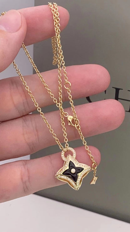 [BLUE TEARS]STAR PEDANT PINK GOLD DIAMOND NECKLACE