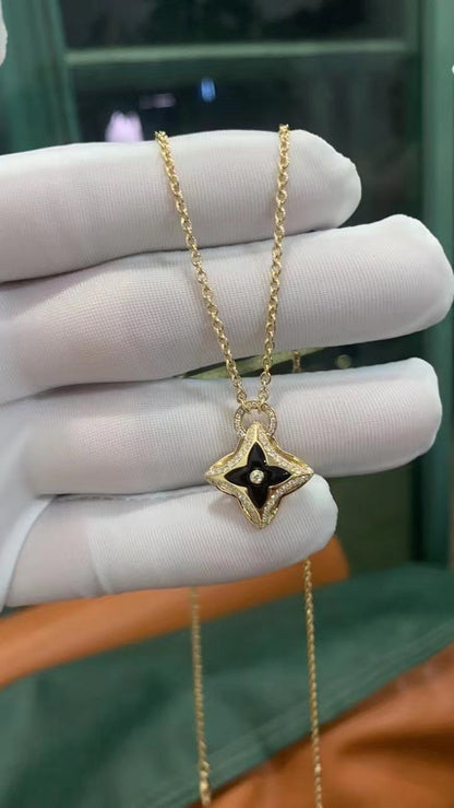 [BLUE TEARS]STAR PEDANT PINK GOLD DIAMOND NECKLACE