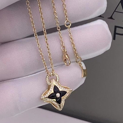[BLUE TEARS]STAR PEDANT PINK GOLD DIAMOND NECKLACE