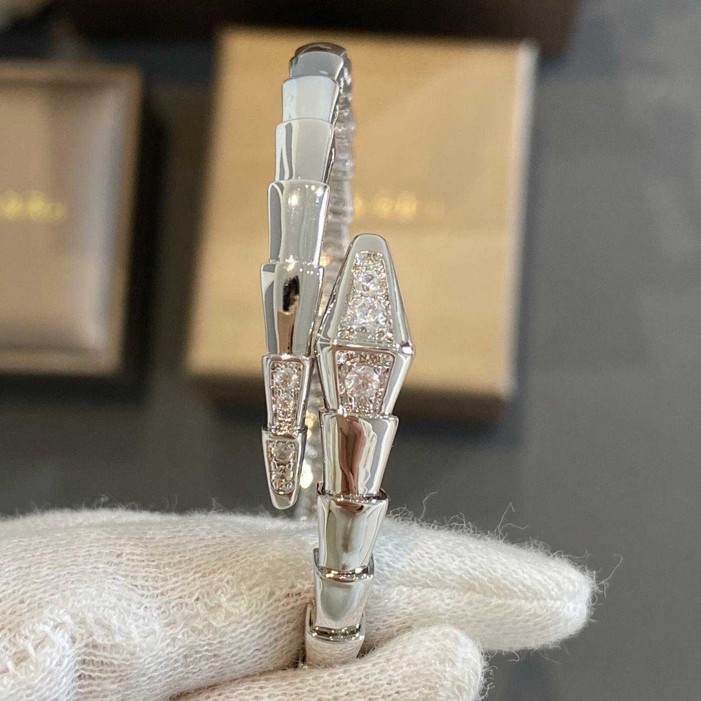 [BLUE TEARS]SERPENTI BRACELET DIAMONDS SILVER
