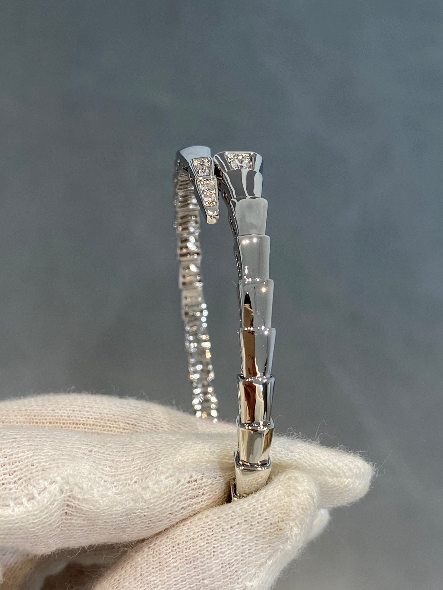 [BLUE TEARS]SERPENTI BRACELET DIAMONDS SILVER