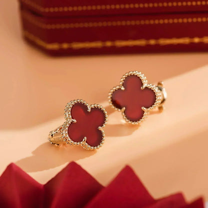 [BLUE TEARS]CLOVER MEDIUM 1 MOTIFS CARNELIAN  EARRINGS