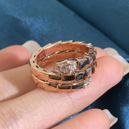 [BLUE TEARS]SERPENTS DOUBLE ROW DIAMOND RING