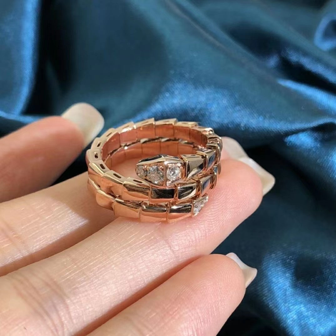 [BLUE TEARS]SERPENTS DOUBLE ROW DIAMOND RING