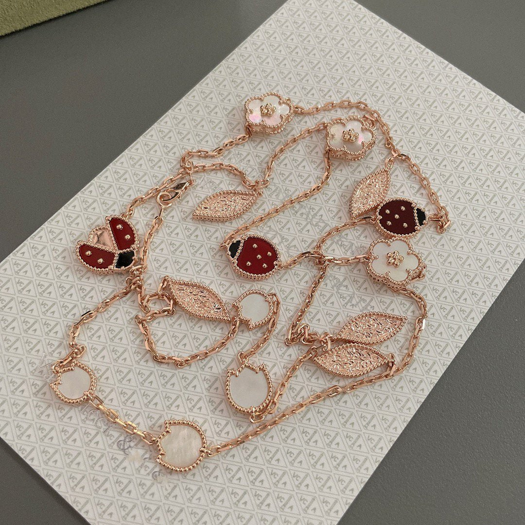 [BLUE TEARS]LUCKY SPRING 15 MOTIFS ROSE GOLD NECKLACE