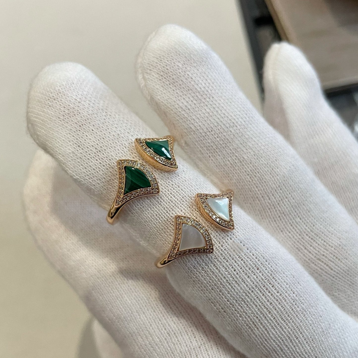 [BLUE TEARS]DREAM MOP DIAMOND OPEN RING