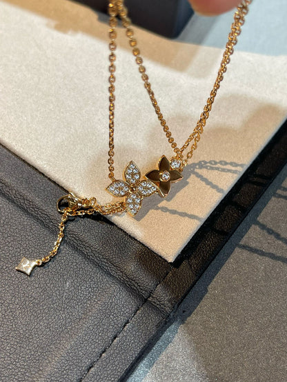 [BLUE TEARS]STAR BLOSSOM NECKLACE PINK GOLD DIAMONDS