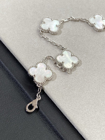 [BLUE TEARS]CLOVER SILVER MOP 5 MOTIF BRACELET