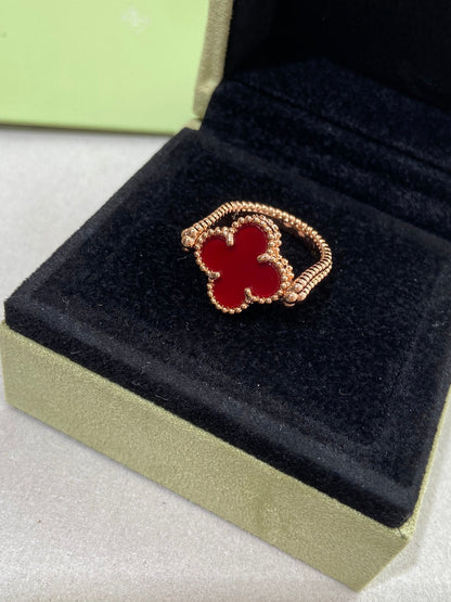 [BLUE TEARS]CLOVER RIVERSIBLE ROSE GOLD RING