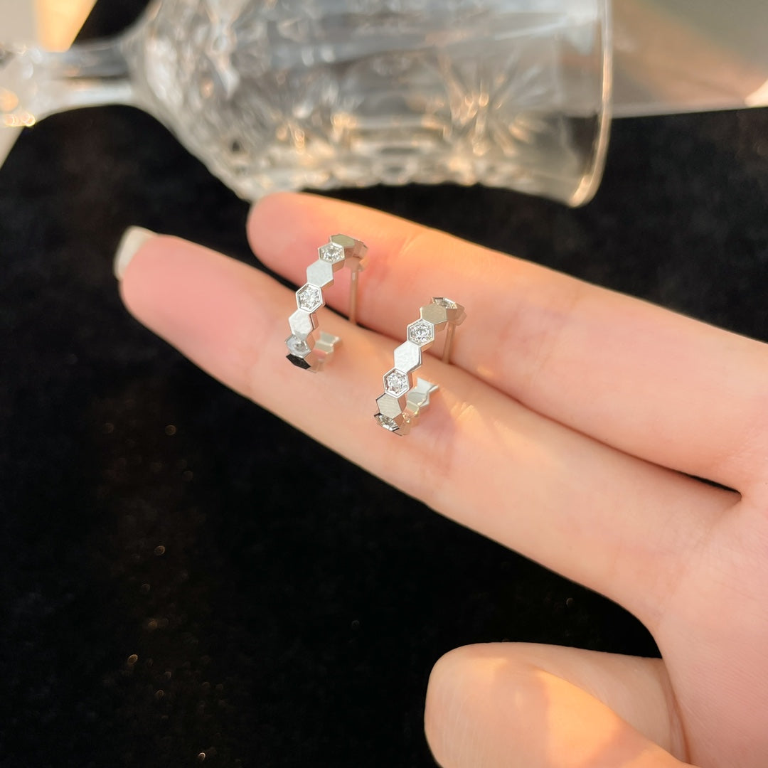 [BLUE TEARS]BEE LOVE DIAMOND HOOP EARRINGS