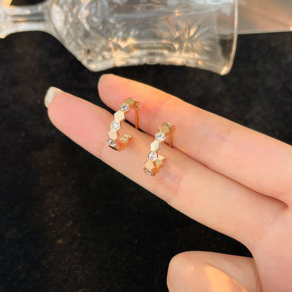 [BLUE TEARS]BEE LOVE DIAMOND HOOP EARRINGS