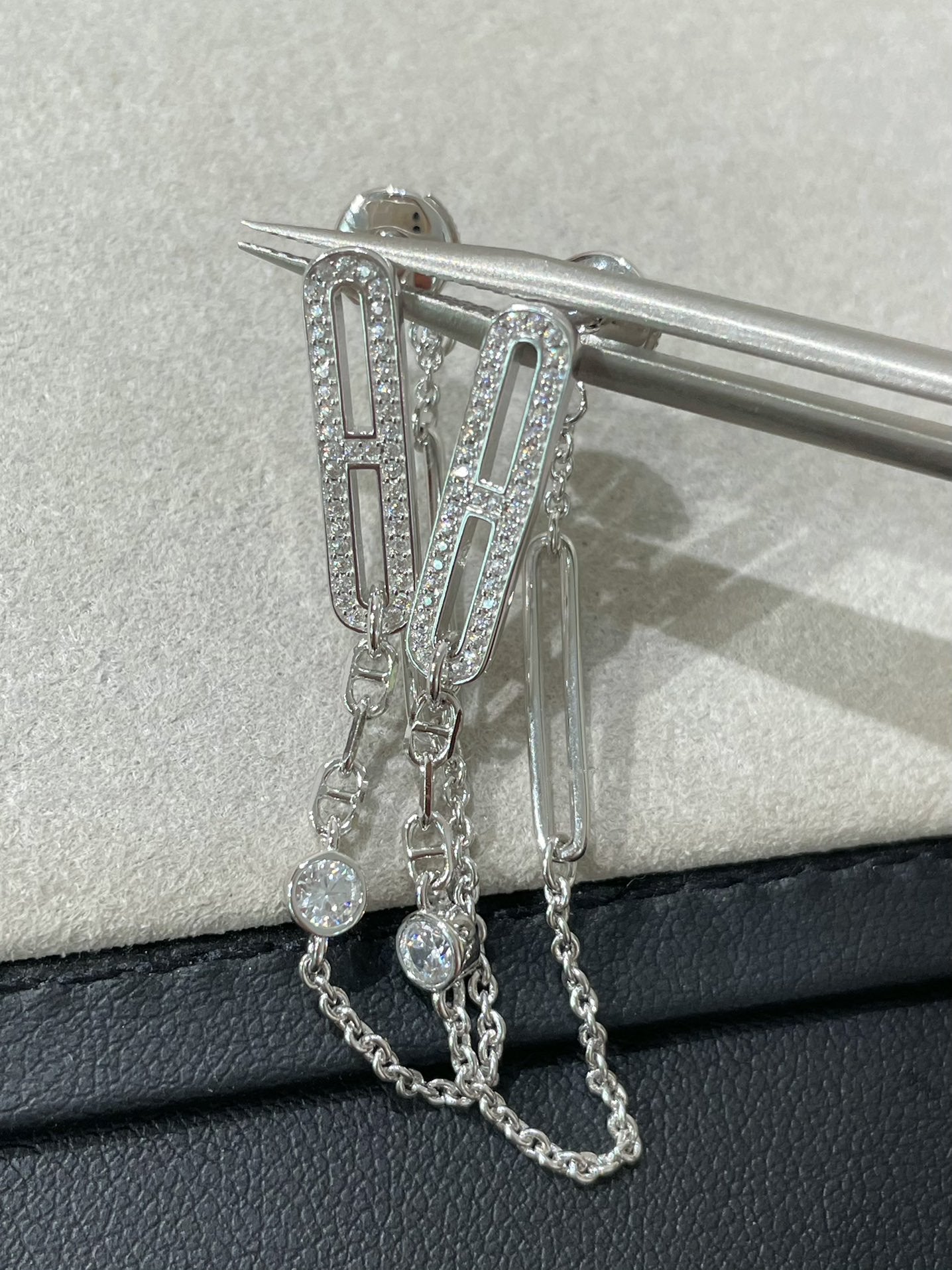 [BLUE TEARS]CHAINE CHAOS DIAMOND DROP EARRINGS