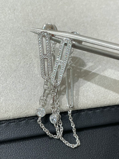 [BLUE TEARS]CHAINE CHAOS DIAMOND DROP EARRINGS