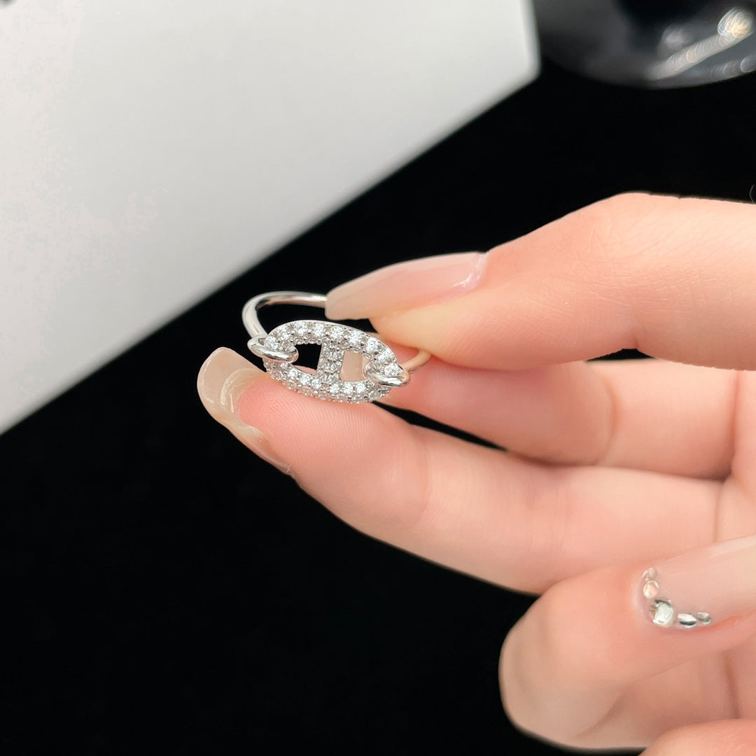 [BLUE TEARS]RONDE SMALL SILVER DIAMOND RING