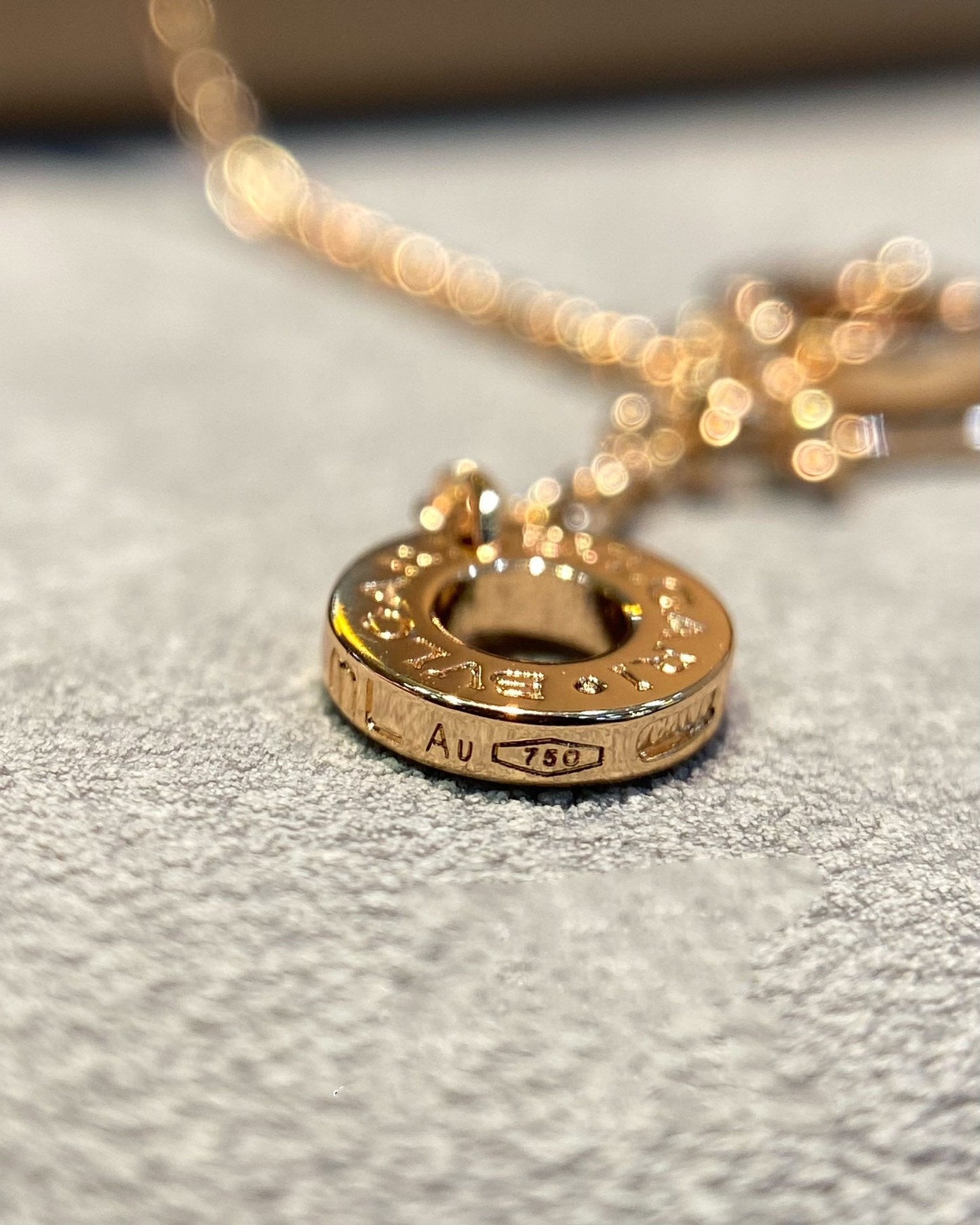 [BLUE TEARS]DREAM MOP DIAMOND PAVED PINK GOLD NECKLACE