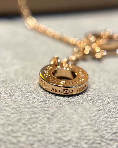 [BLUE TEARS]DREAM MOP DIAMOND PAVED PINK GOLD NECKLACE