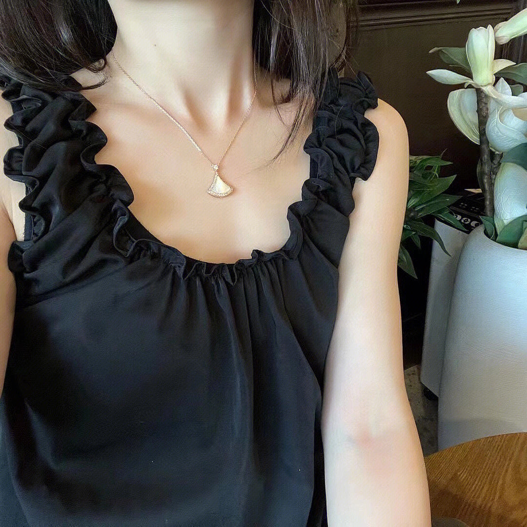 [BLUE TEARS]DREAM MOP DIAMOND PAVED PINK GOLD NECKLACE