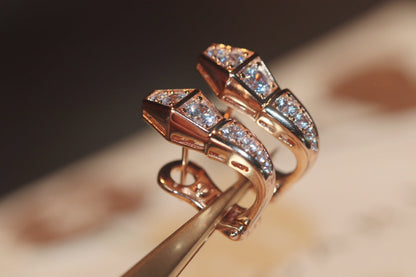[BLUE TEARS]SERPENT PINK GOLD DIAMOND EARRINGS