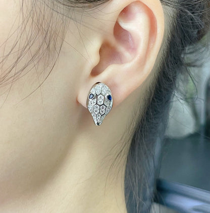 [BLUE TEARS]SERPENT DIAMOND STUD EARRINGS