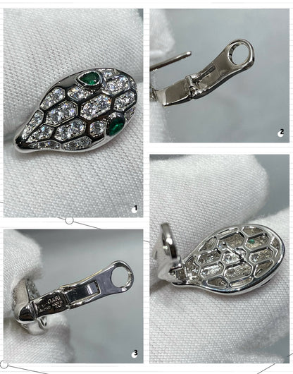 [BLUE TEARS]SERPENT DIAMOND STUD EARRINGS