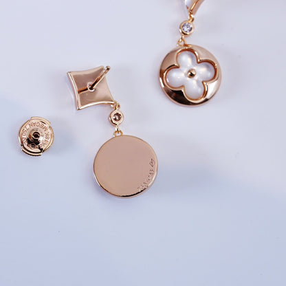[BLUE TEARS]STAR AND SUN PINK GOLD MOP DROP EARRINGS
