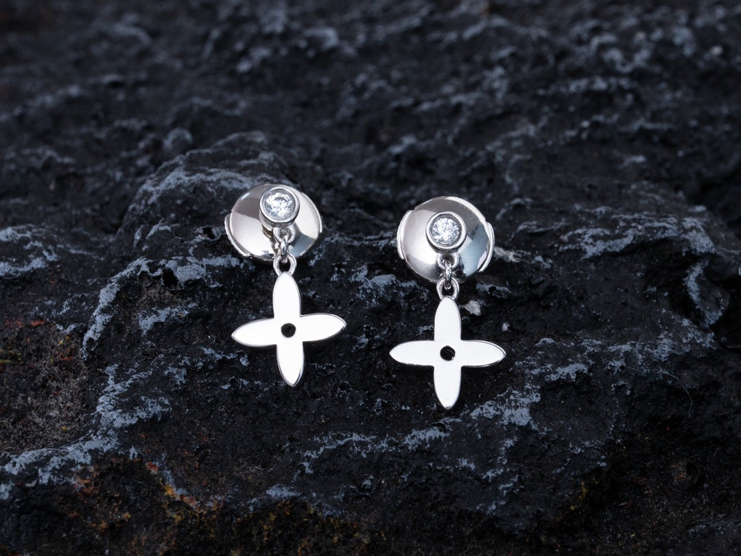 [BLUE TEARS]VIDYLLE SILVER DIAMOND MINI DROP EARRINGS