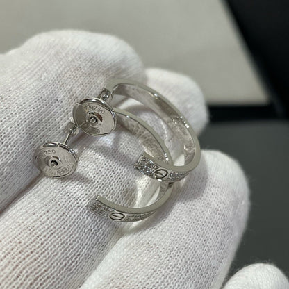 [BLUE TEARS]LOVE DIAMOND SILVER HOOP EARRINGS