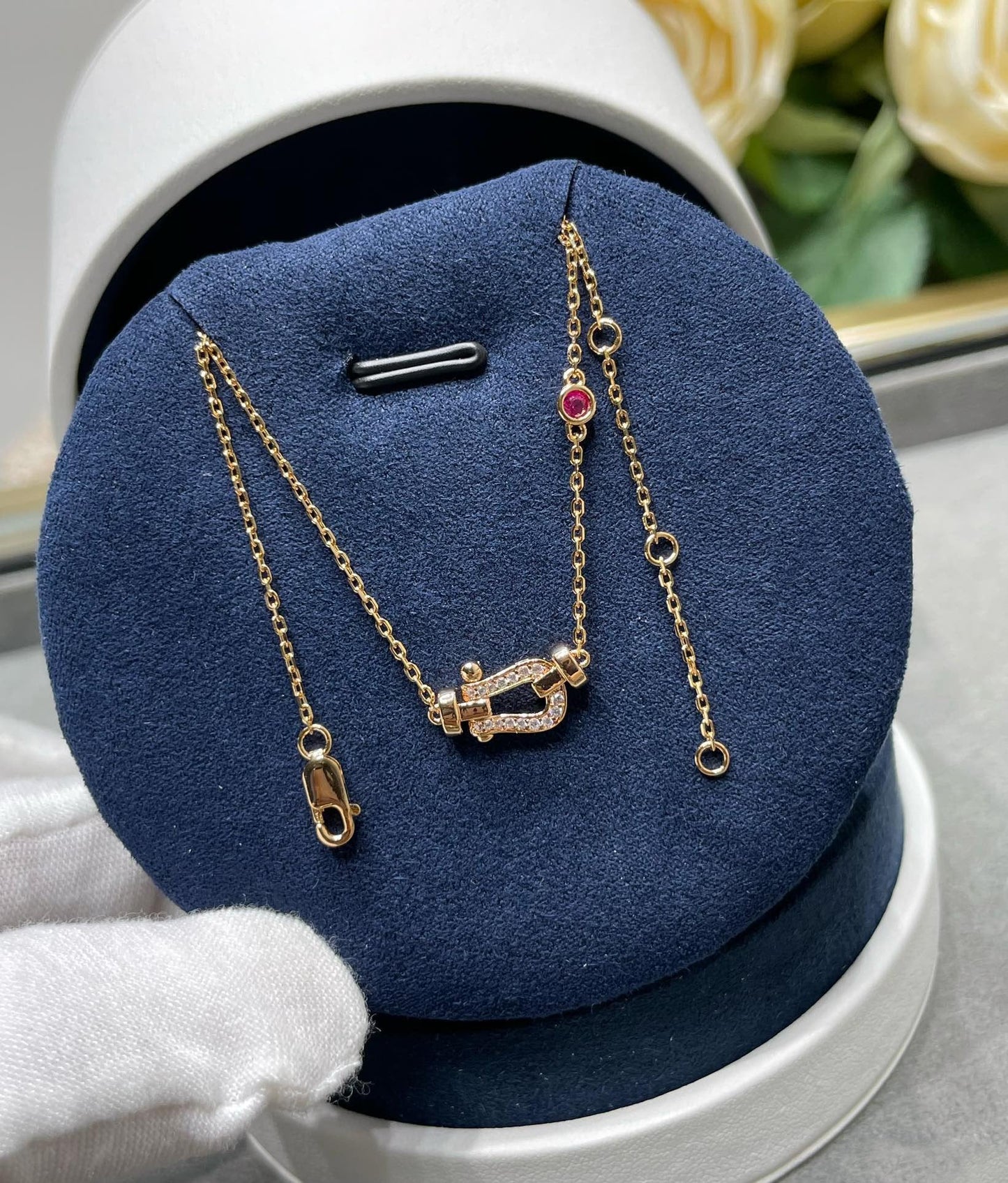 [BLUE TEARS]FORCE 10 DIAMOND PINK GOLD NECKLACE