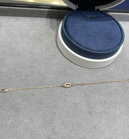 [BLUE TEARS]FORCE 10 DIAMOND CHAIN LINK PINK GOLD BRACELET